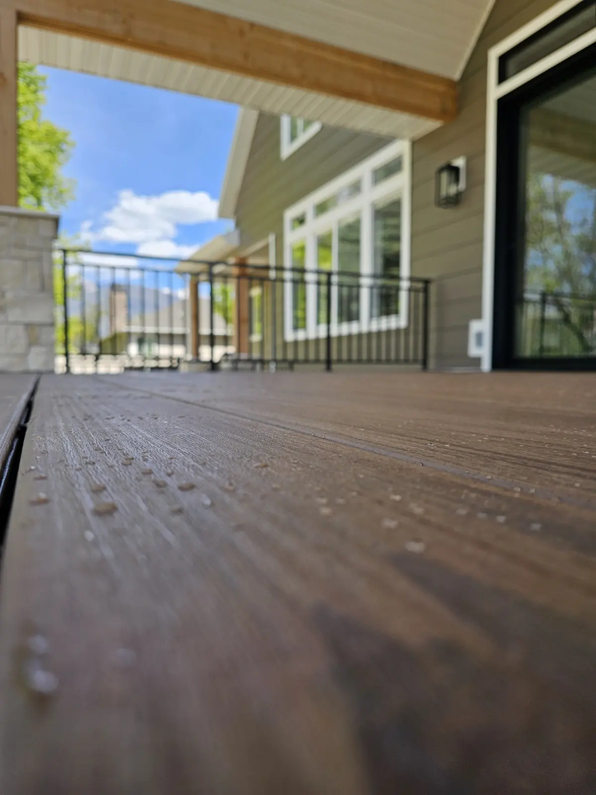 Close-up of TimberTech Legacy Pecan board texture