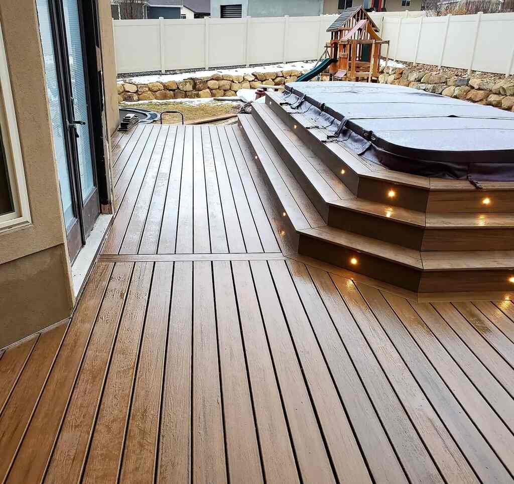 Wooden floors by TC Decks hold rows of community benches.