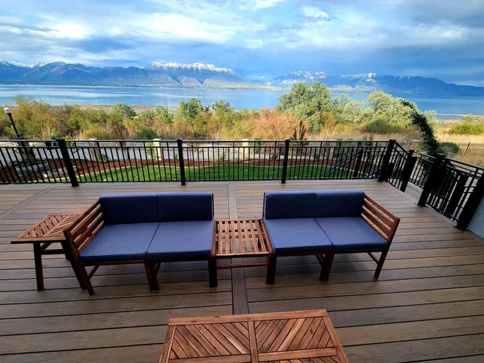 Wooden benches from TC Decks add a rustic touch to any beach.