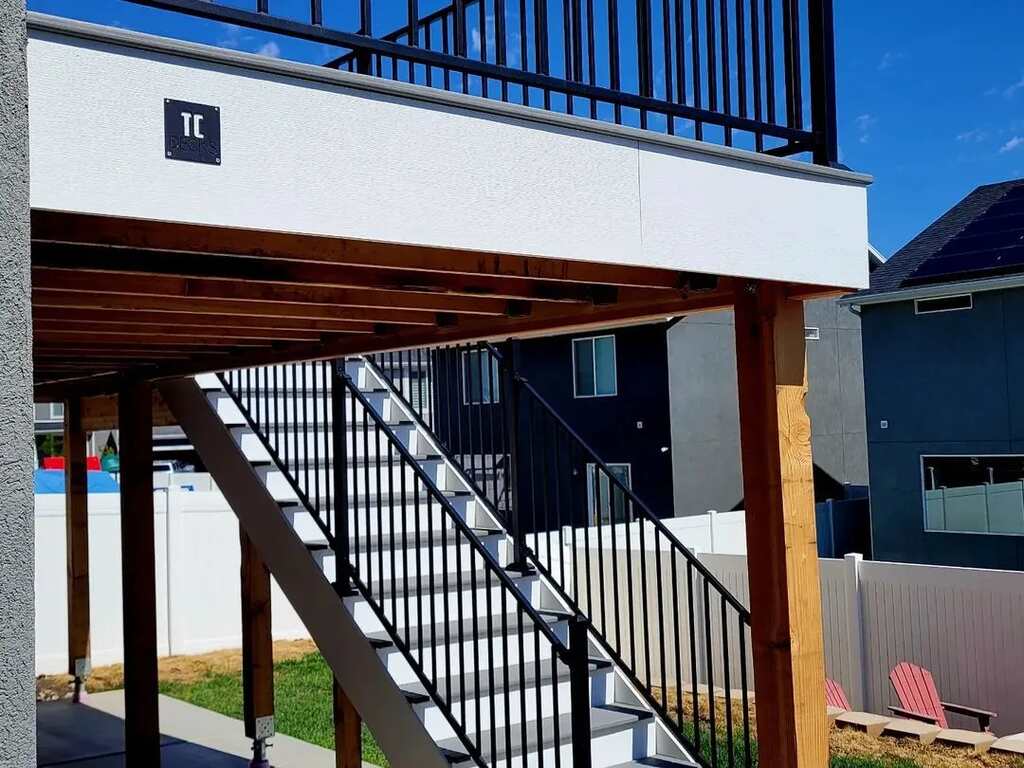 TC Decks designs stairways that lead to serene and stylish building settings.