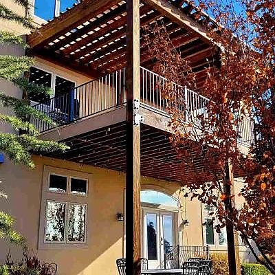 Large wooden buildings with balconies are signatures of TC Decks.