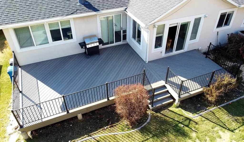 Stylish benches and cars complement driveways enhanced by TC Decks.